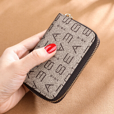 

Love sea fashion ladies wallet ck wind multi-card female clutch bag classic printing long zipper large capacity wallet apricot