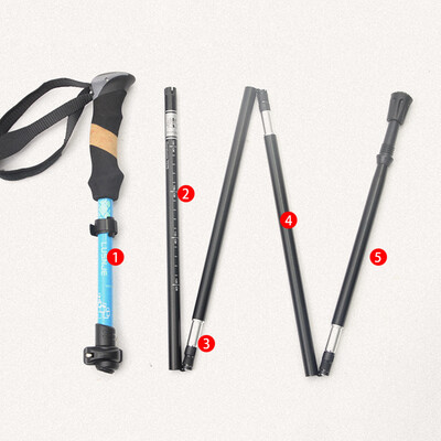 

​Camping Aluminum Alloy Folding Walking Rod Trekking Stick Pole Ultra Light