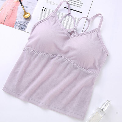 

Sexy Bottoming Anti-light Solid Color Seamless Bra Vest
