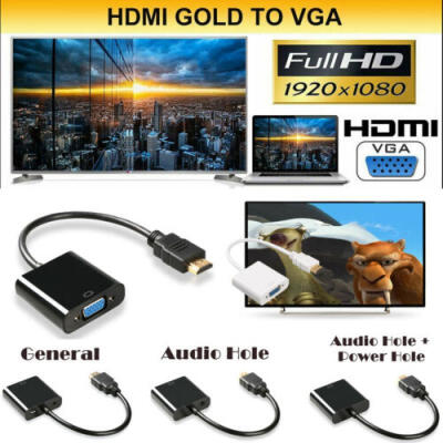 

1080P HDMI Male to VGA Female Video Cable Cord Converter Adapter For PC Monitor