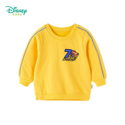 

Disney childrens clothing plus velvet shoulder buckle boy long-sleeved sweater fleece head round neck baby shirt 183S1057 5 years old height 120cm