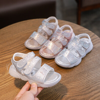 

Baby Toddler Anti-slip Rhinestone Design Sandals Summer Girls Beach Shoes Kids Casual Comfortable Sport Sandals for 1-4 Years
