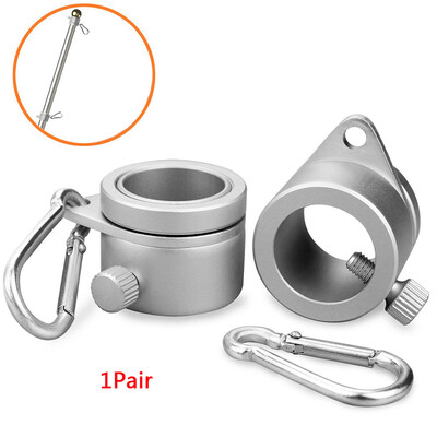 

1Pair Flag Pole Kit Flag Pole Ring With Carabiner Pole Attachments Anti-Wrap