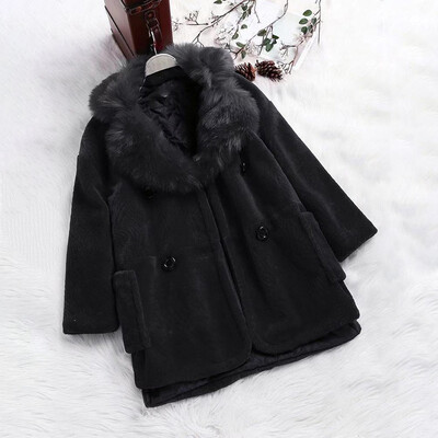 

Womens Faux Fur Long Coat Jacket Plush Fleece Fluffy Trench Lapel Warm Parkas
