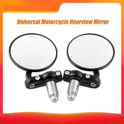 

1 Pair Motorcycle Side Mirrors CNC Aluminum Rotate Round 78" Handle Bar End Side Rearview Mirrors Universal Black Modified Rear V