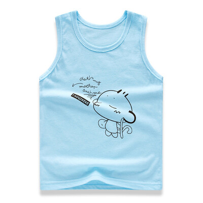 

Summer Baby Girls Boys Sleeveless Cartoon Print Vest Kids Cotton Tops Tees Casual Blouse