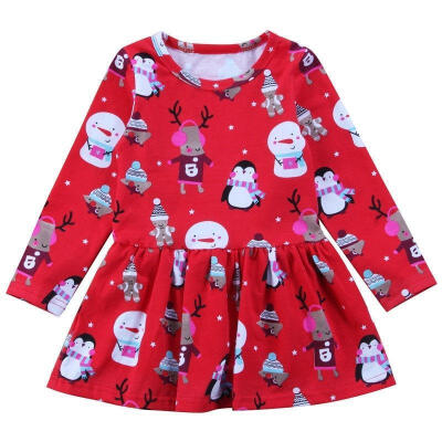 

Kids Newborn Baby Girls Christmas Snowman Clothes Tutu Skirt Dress Outfits Gifts