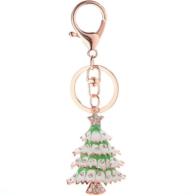 

Exquisite Christmas Day Gift Christmas Tree Creative Keychain Car Pendant Diamond Bag Charm