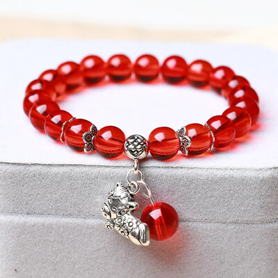 

Garnet red crystal bracelet female fashion bracelet jewelry