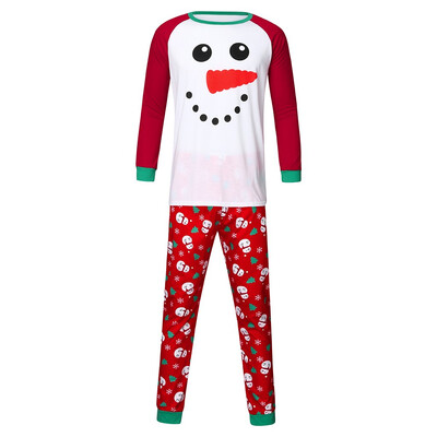 

Toponeto Christmas Man Daddy Cartoon Snowman Print TopPants Xmas Family Clothes Pajamas
