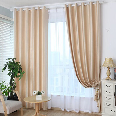 

Cotton Linen Blackout Shading Window Curtains for Living Room Bedroom