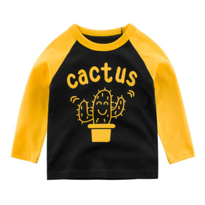 

Autumn Baby Boys Long Sleeve T-Shirts Kids Girls Letter Printed Tops Tees Casual Blouse