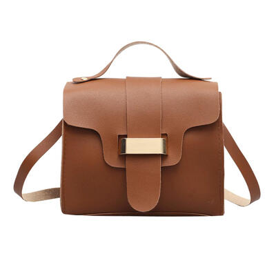 

Simple Solid Color Small Shoulder Bags Women PU Leather Messenger Handbags