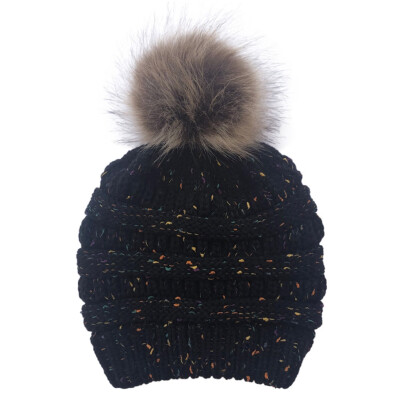 

Winter Warm Knitted Beanie Hat Pom Poms Fur Ball Cap For Women Girls Outdoor Ski Cap