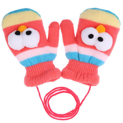 

Cartoon Eyes Children Knitted Elastic Winter Warm Baby Thickened Ski Gloves