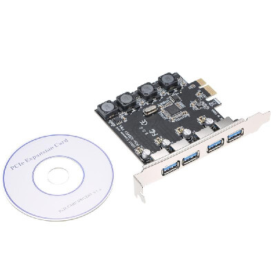 

PCI-E to USB30 4 Ports Expansion Card PCI Express Controller Card with Driver CD