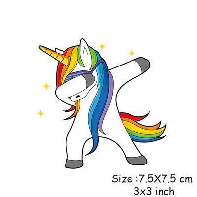 

Unicorn Patches Clothes Washable Heat Transfer Stickers Iron On Appliques Print