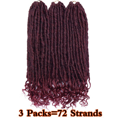 

Afro Goddess Faux Locs Crochet Hair 16 Inch Straight Goddess Locs with Curly Ends Synthetic Crochet Hair Braids for Women