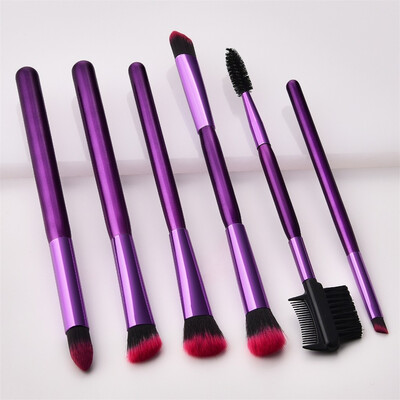 

〖Follure〗6 Pcs Fuchsia And Black Eyeshadow Brushes Makeup Brush Sets