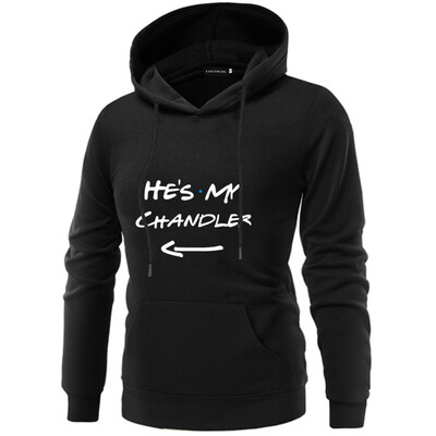 

Women Men Fashion She Is My Monica And He Is My Chandler Letter Printed Couple Hoodie Casual Sweatshirt Tops