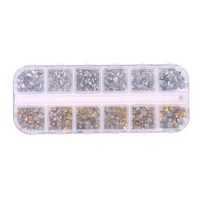 

1200pcsBox Mix-Shapes DIY Metal Nail Art Tips Manicure UV Gel Decorations