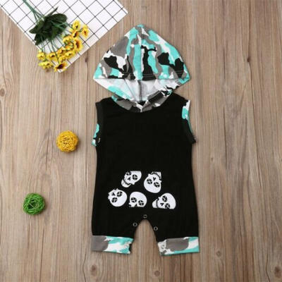 

US Infant Newborn Baby Boy Girl Camo Skull Romper Bodysuit Sunsuit Outfit Set