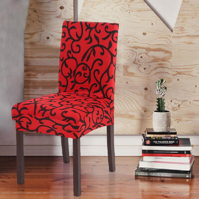

High Quality Stretch Removable Washable Short Dining Chair Cover Soft Milk Silk Spandex Printing Chair Cover Slipcover for Wedding