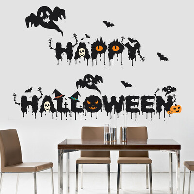 

Siaonvr Halloween Cry Happy PVC Sticker Wall Sticker Living Room Decoration