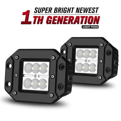 

2X 5inch 24W LED Light Bar Pods Cube Flood ATV Tractor 4X4WD OffRoad Flush Mount