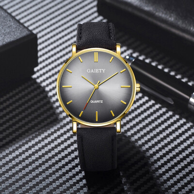 

Gobestart Fashion Simple Casual Mens Watch Business Leather With Strap Mens Watch