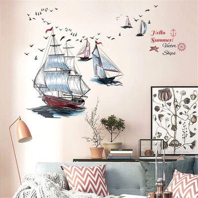 

〖Follure〗DIY Sailboat Removable Wall Decal Family Home Sticker Mural Art Home Decor