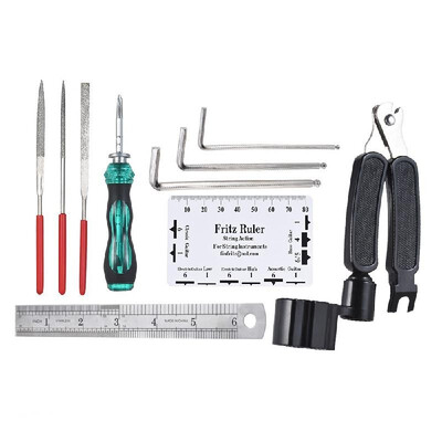

Guitar Repairing Tool Maintenance Cleaning Tools Kit String Organizer Action Ruler Gauge Measuring Tool for Guitar Ukulele