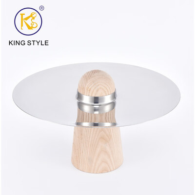 

European fruit plate light luxury creative solid wood stainless steel fruit plate