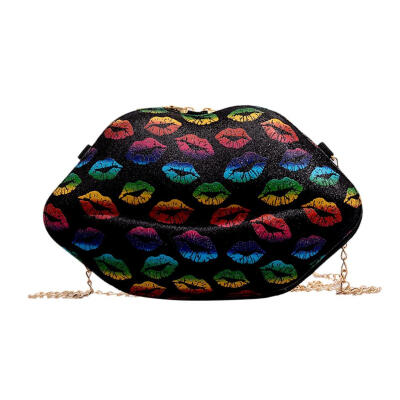 

Lips Shaped Shoulder Messenger Handbags Women Leather Chain Crossbody Bags