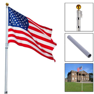 

30ft Telescopic FlagPole Kit 16 Gauge Aluminum Flag Pole Free 3x5