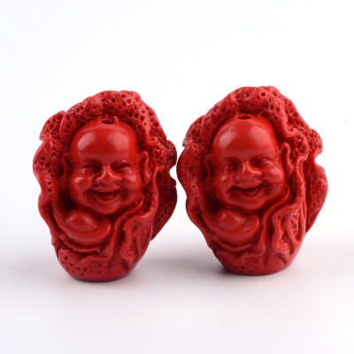 

Cinnabar Beads Buddha with Chinese Cabbage FireBrick 285x23x195mm Hole 2mm