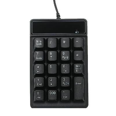 

19 Keys Low Noise Mini Numeric Keypad Waterproof USB Wired ABS Material For Microsoft Android And iMac