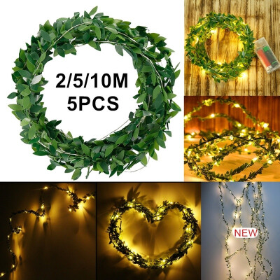 

35PCS 2m5m10m Battery Operate Fairy Lights Copper Artificial Garland Hanging Rattan Led String Lights Home Decor