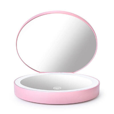 

Portable Makeup Mirror Mini LEDs Light Touchable Screen Foldable Magnifying Sensing Lighting Mirrors with Charging Cable