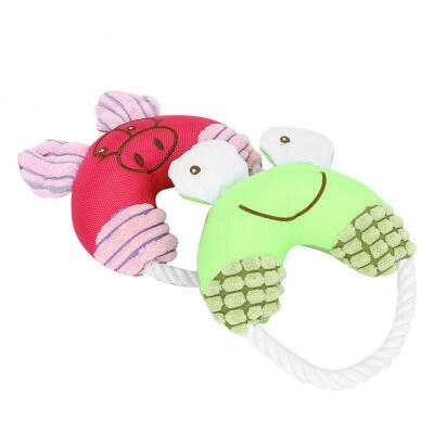 

Greensen 2PCS Cotton Teether Teething Sounding Interactive Chew Toy for Pet Dogs Cats