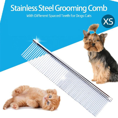 

Stainless Steel Grooming Combs Dog Comb Pet Grooming Shedding Comb with Different Spaced Teeth for Dogs&Cats