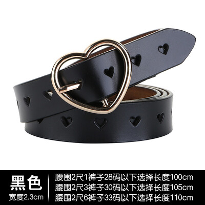 

New ladies leather leather belt fashion pin buckles belt simple love all take hollow decoration belt thin belt Harajuku Cinto