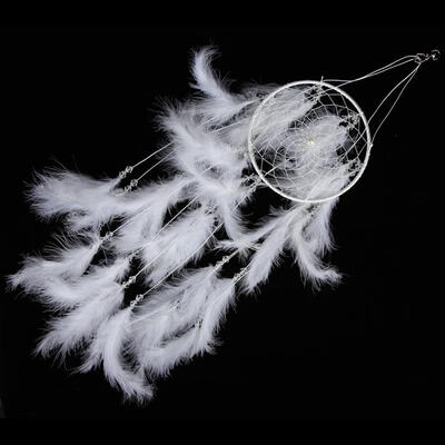 

Greensen Simple White Fluffy Lantern Dream Catcher Feather Jewelry Pendant Wedding Pendant Decoration