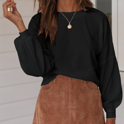 

Tailored Women Casual Solid Knitted Hollow out Long Sleeve Sweater Top Blouse