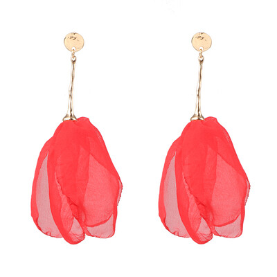 

2019 Bohemia Trendy Yarn Flowers Drop Earrings For Women Wedding Party Jewelry Ethnic Statement Earrings Female