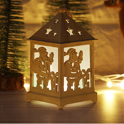 

〖Follure〗Christmas Light Cabin Christmas Snow House With Light Wooden Cabin Decoration