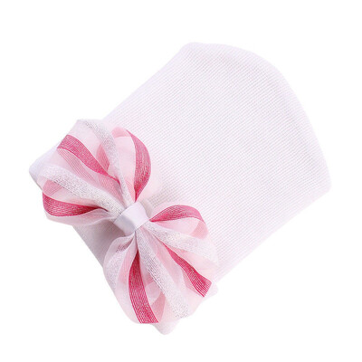 

Newborn Baby Infant Girl Comfy Big Flower Bowknot Hospital Cap Beanie Hat Sequin