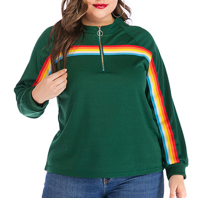 

Roseonmyhand Womens Plus Size Casual Striped Ladies T-shirt Long Sleeve O-Neck Top Blouse