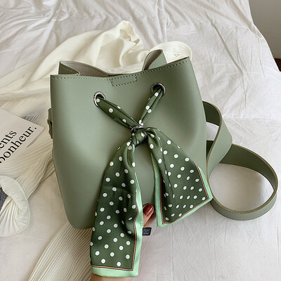 

Summer scarf bag broadband simple bag womens new 2019 girls fashion shoulder slung bucket bag