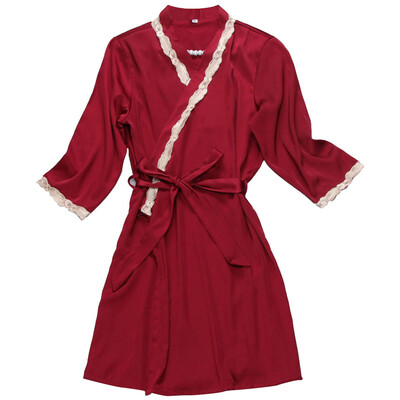 

Toponeto Women Sexy Satin Fashion Lace Pajamas Sleepwear Robe Long Sleeve Underwear